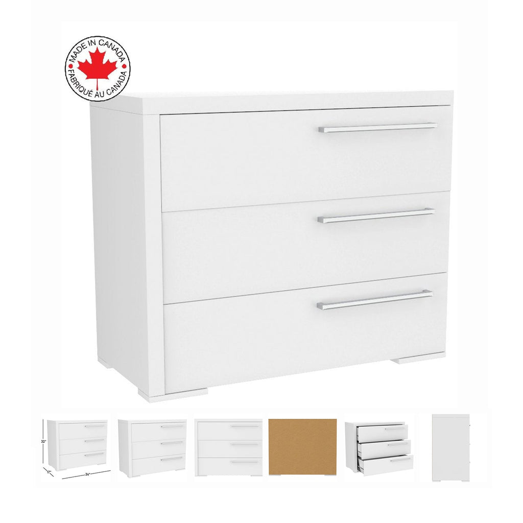 Bureau 3 tiroirs Alpine, Blanc