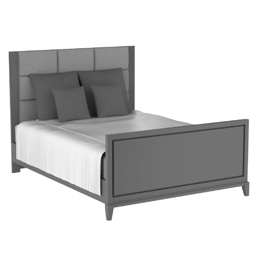 Lit double moderna, gris foncé