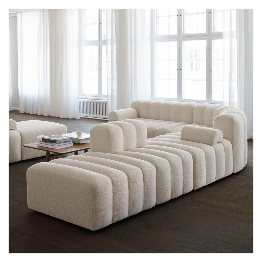 canapé d’angle en tissu bouclé de luxe
