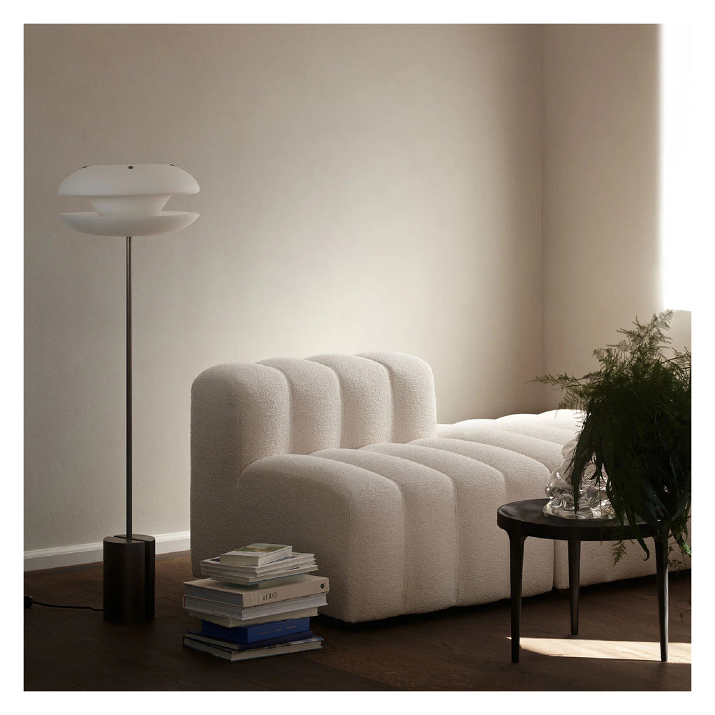 sectionnel blanc contemporain en tissu texturé