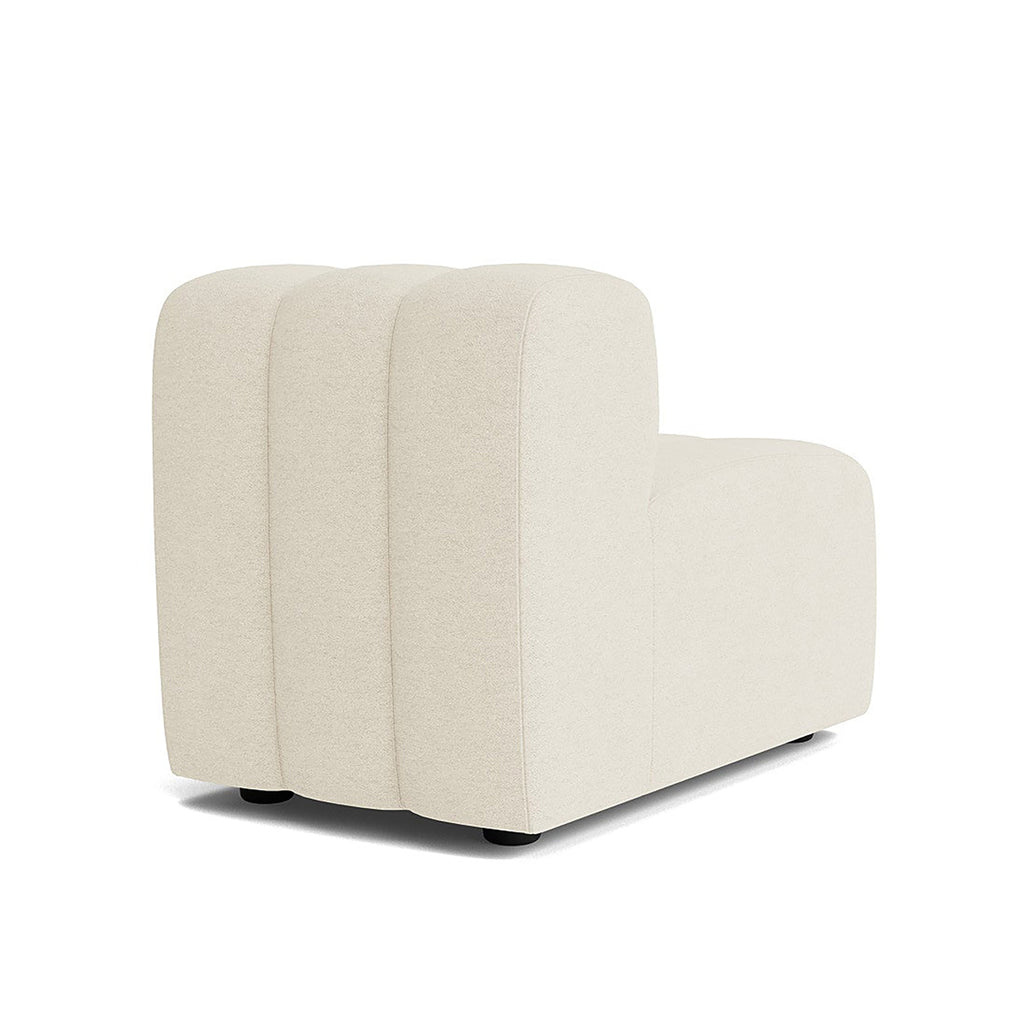 sectionnel blanc stylé en bouclé avec ottoman