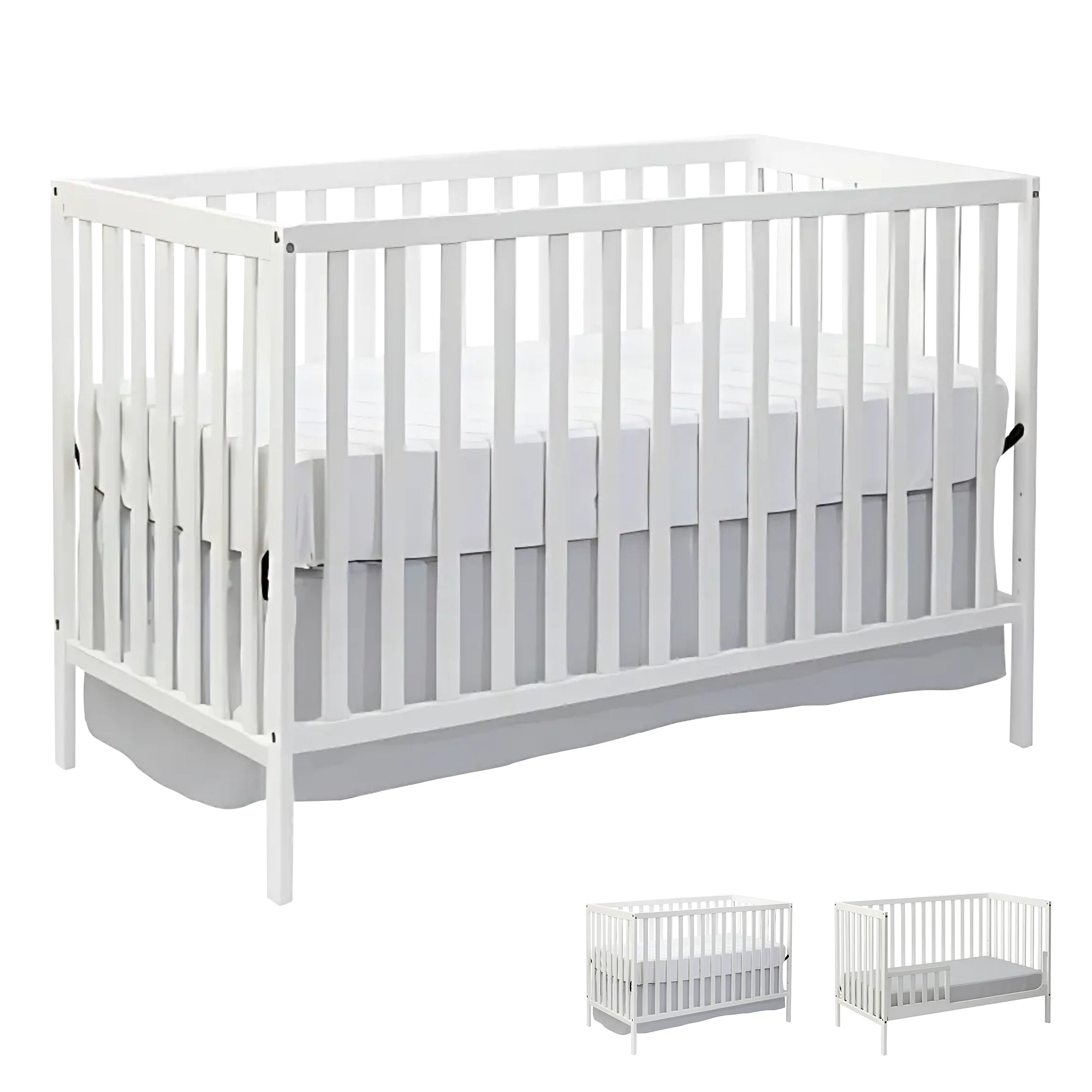 Lit de bébé Angelo convertible blanc - confort et durabilité