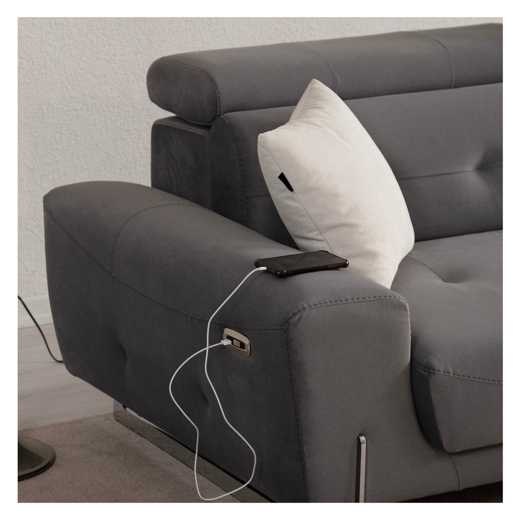 sofa élégant pour famille avec ottoman assorti