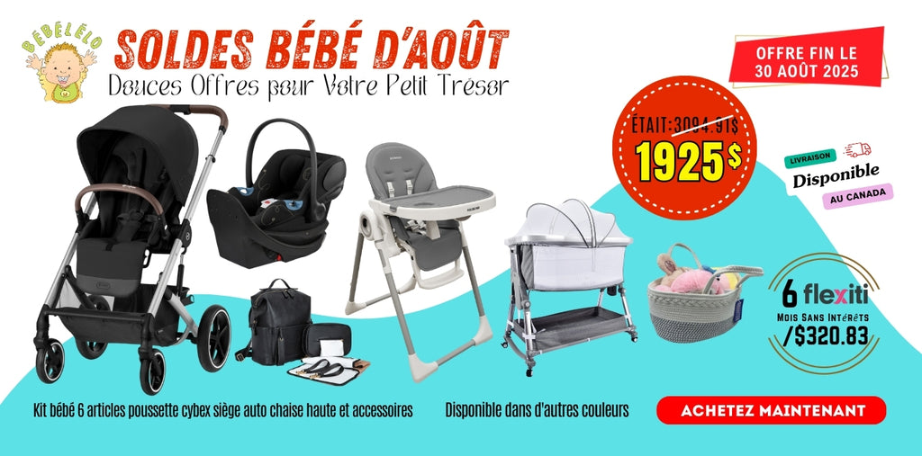 Kit bébé 6 articles poussette cybex siège auto chaise haute et accessoires