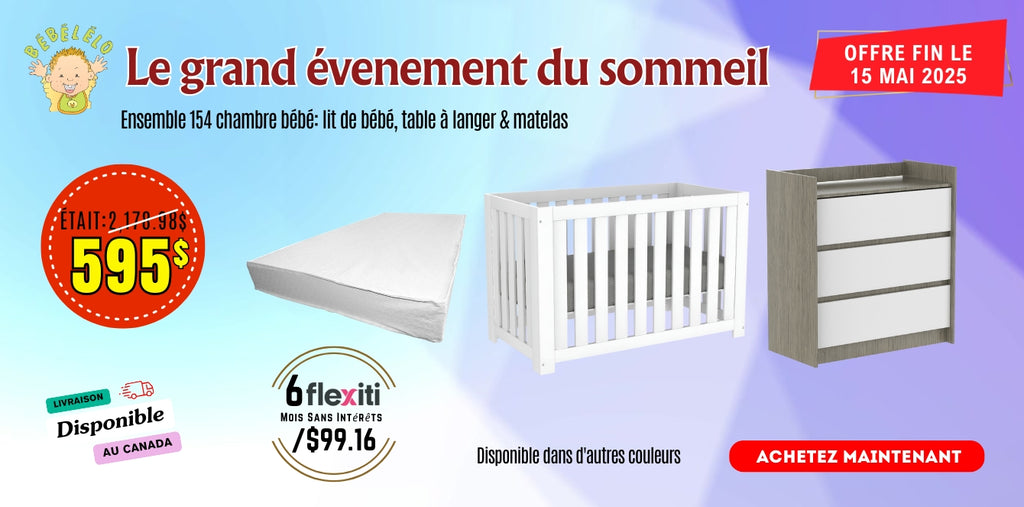 Ensemble 154 chambre bébé: lit de bébé, table à langer & matelas