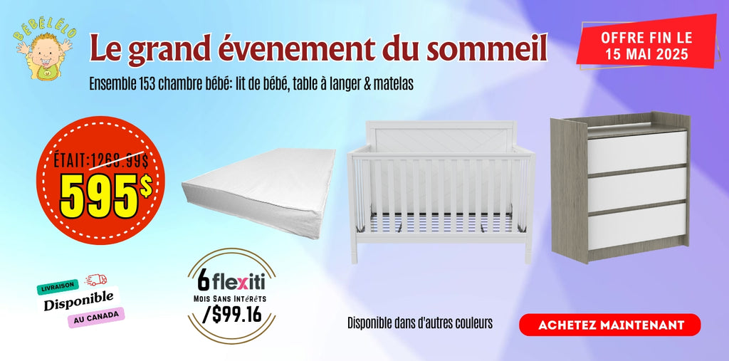 Ensemble 153 chambre bébé: lit de bébé, table à langer & matelas