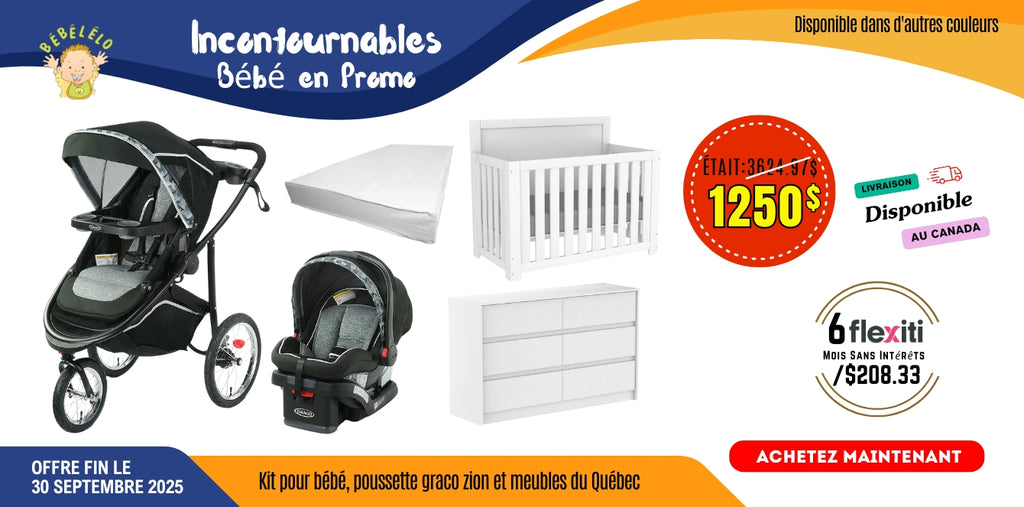 Kit pour bébé, poussette graco zion et meubles du Québec