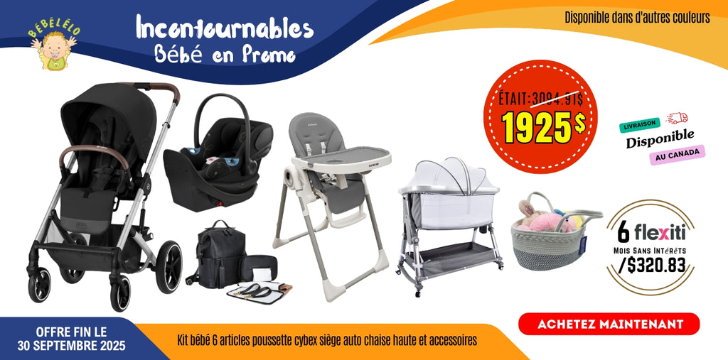 Kit bébé 6 articles poussette cybex siège auto chaise haute et accessoires