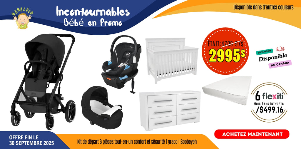 Ensemble bébé 6 morceaux lit poussette nacelle siège auto commode matelas
