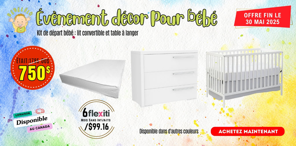 Kit de départ bébé : lit convertible et table à langer