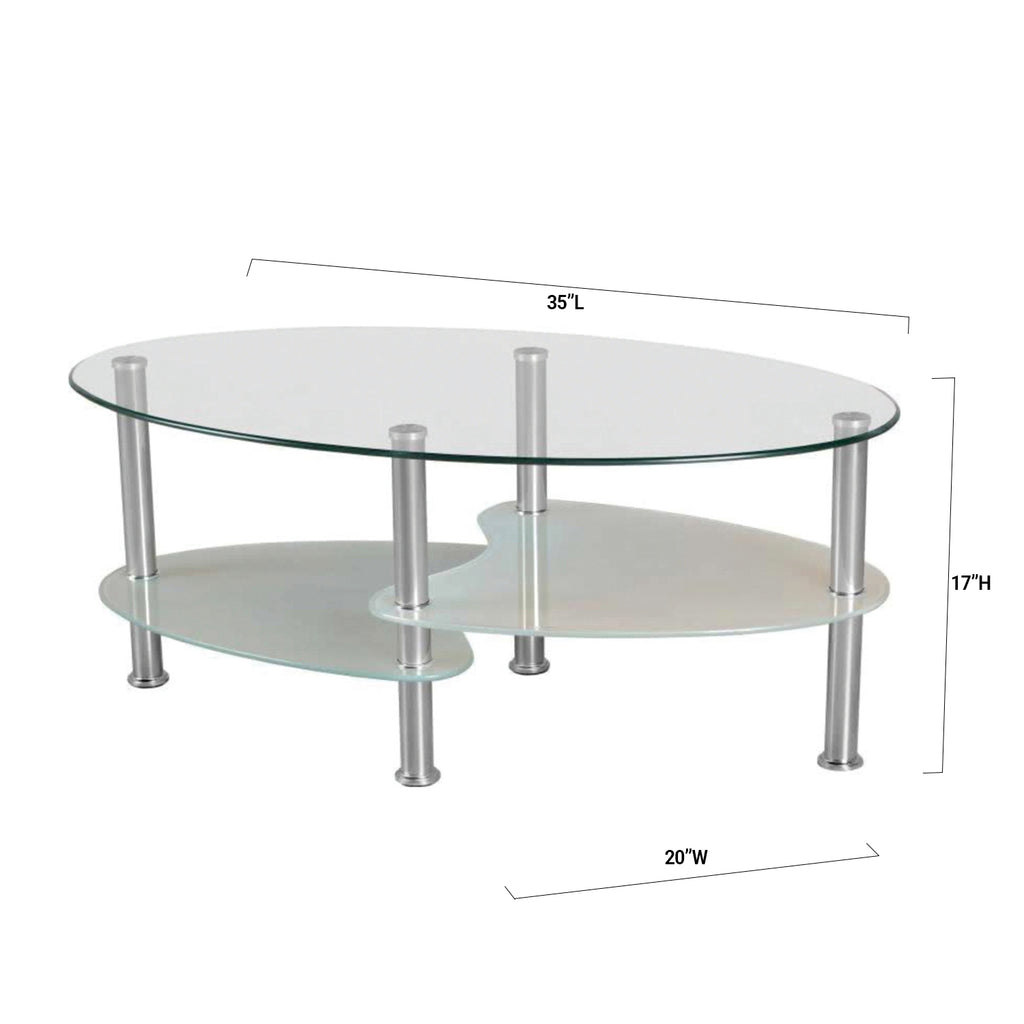 Table basse Bebelelo - plateau en verre trempé de 8 mm et pieds chromés pour la décoration intérieure