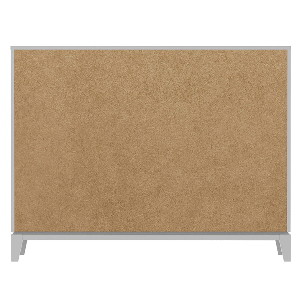 Bureau double 6 tiroirs moderna pour chambre, blanc