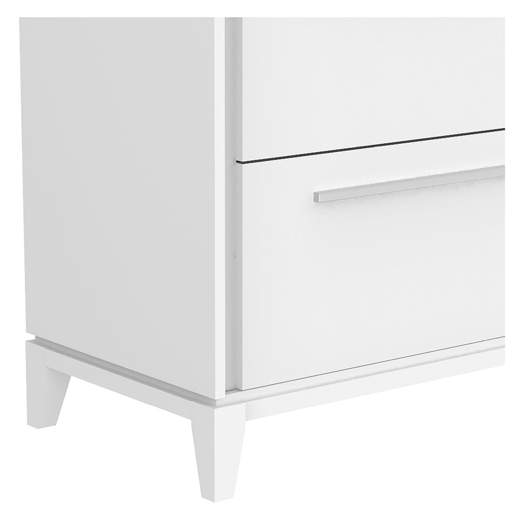 Bureau double 6 tiroirs moderna pour chambre, blanc