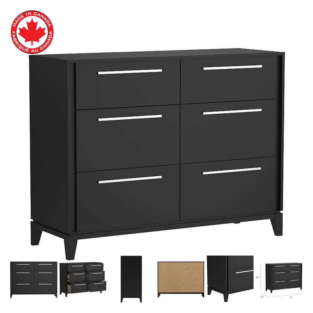 Bureau double 6 tiroirs moderna pour chambre, java