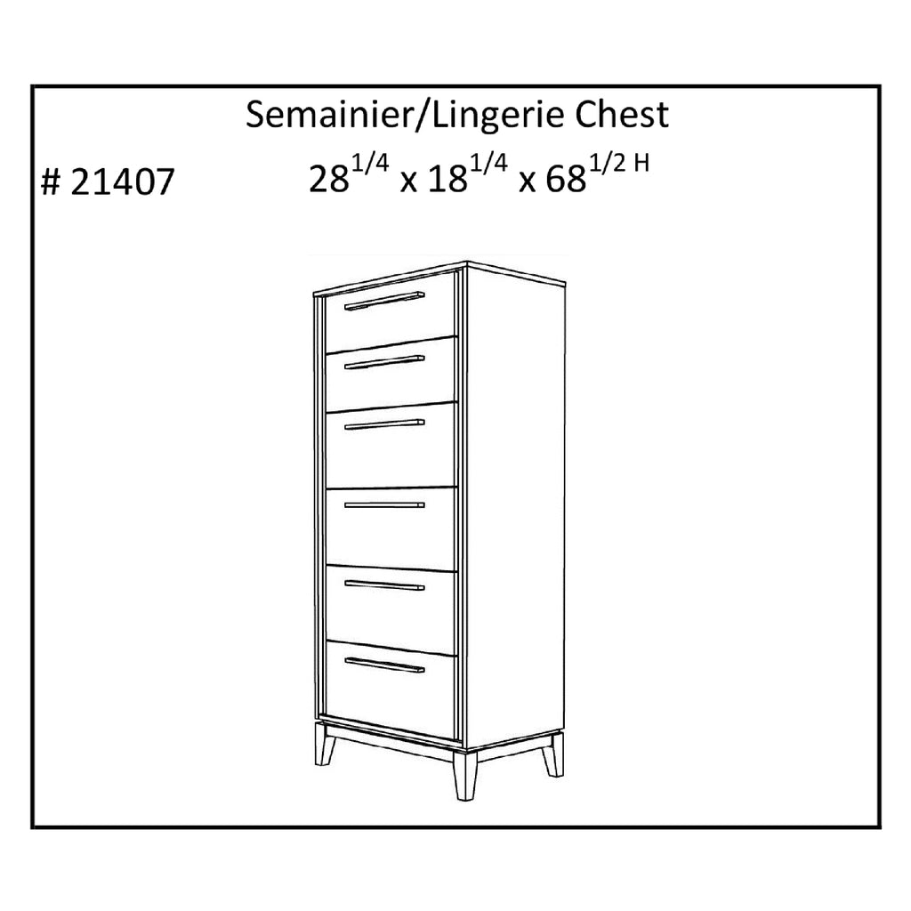 Commode 6 tiroirs moderna pour chambre, blanc et bois grange