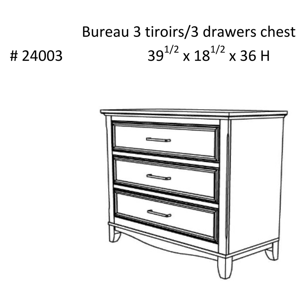 Commode 3 tiroirs bella pour chambre, java