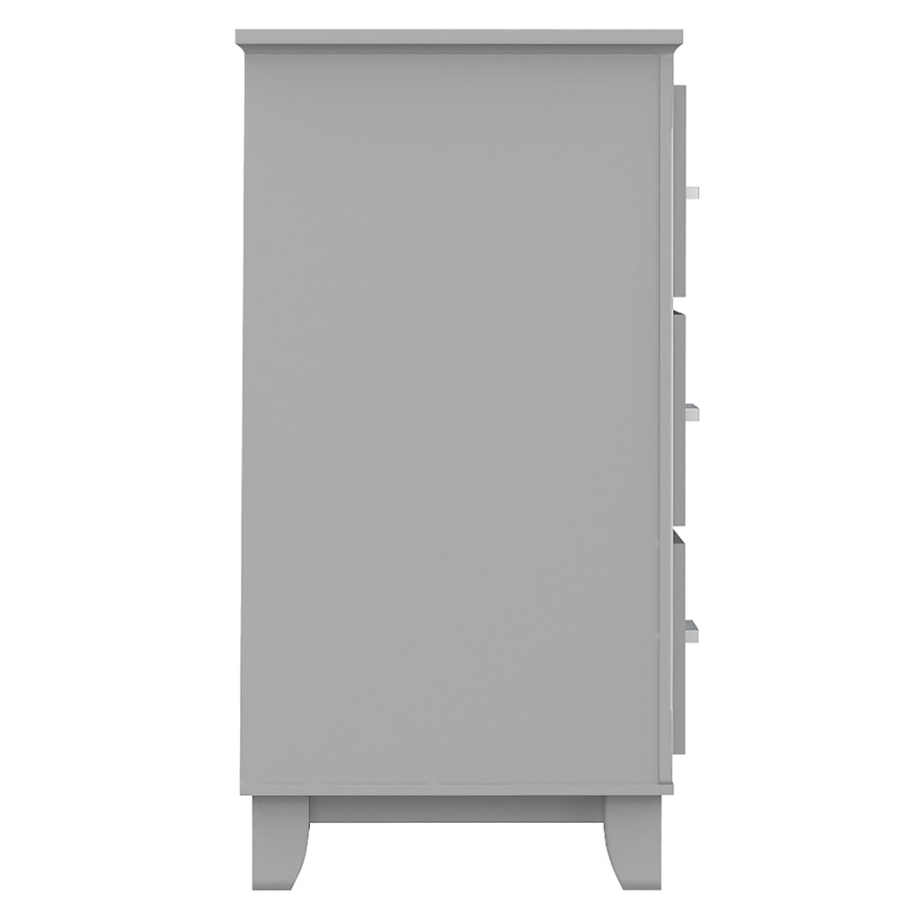 Petit bureau double 6 tiroirs bella pour chambre, gris clair