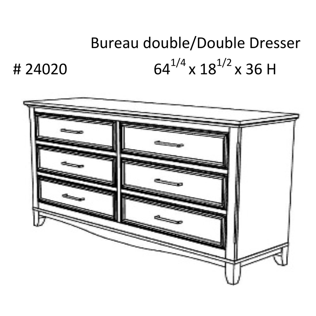 Bureau double 6 tiroirs bella pour chambre, gris et blanc