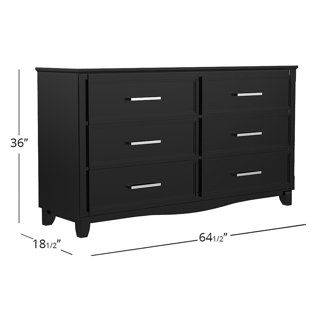 Bureau double 6 tiroirs bella pour chambre, java