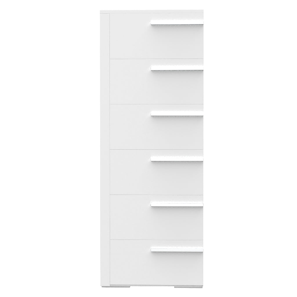 Commode 6 tiroirs gabriella pour chambre, blanc