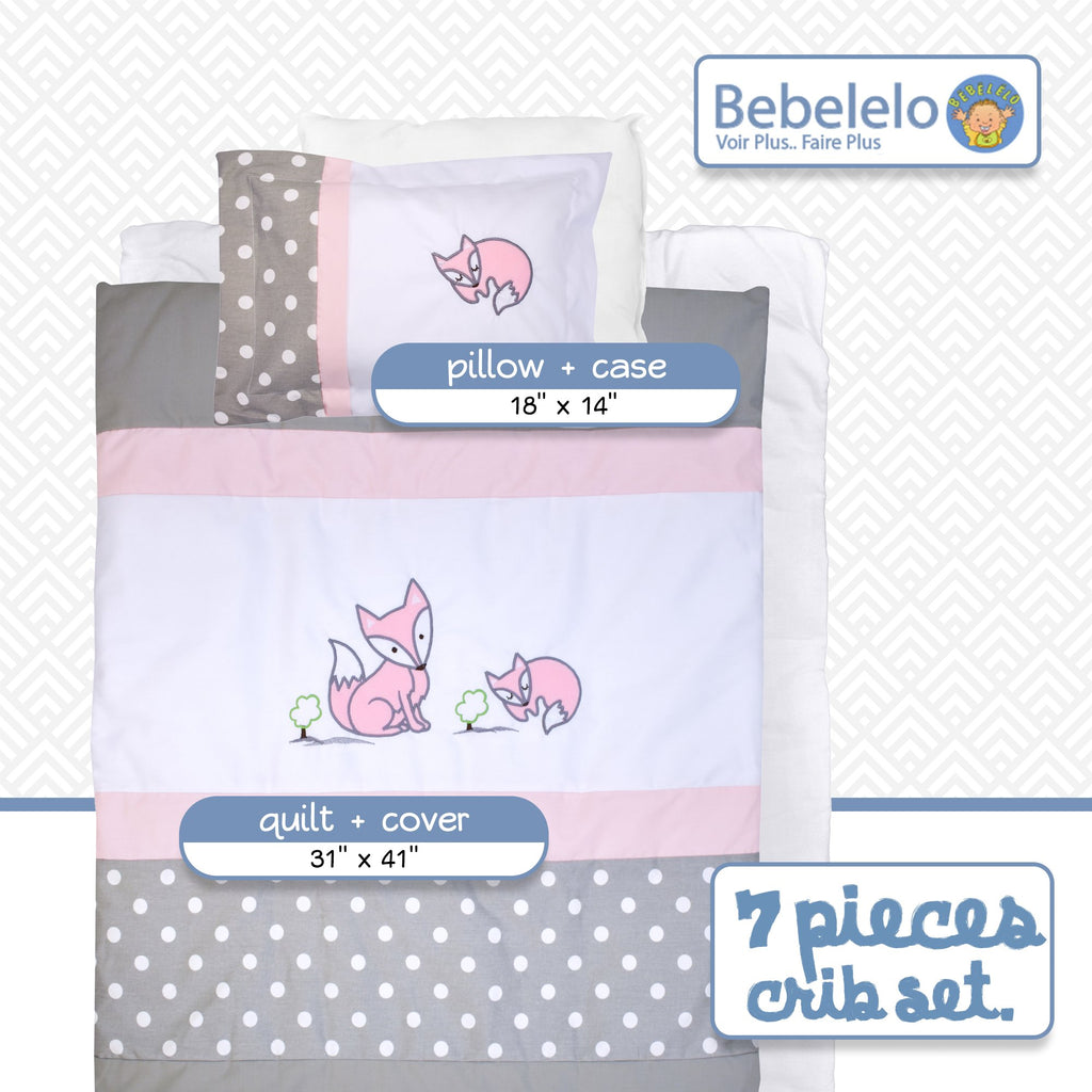 bebelelo-toute-literie-7-pieces-de renard endormi rose -318