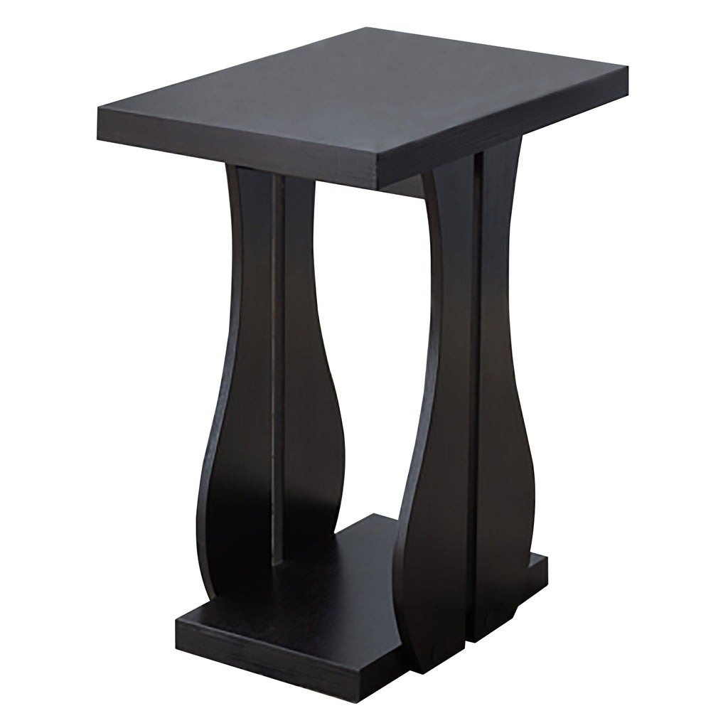 Table d'appoint Bebelelo - Pieds noirs et base en bois pour la décoration de la maison et du bureau, expresso