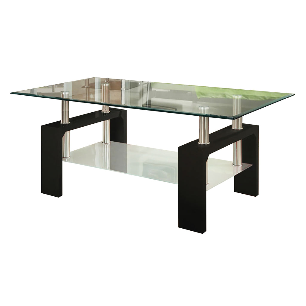 Table basse Bebelelo - Dessus en verre expresso et pieds chromés pour la décoration intérieure