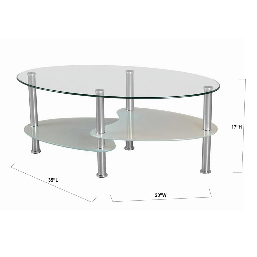 Table basse Bebelelo - plateau en verre trempé de 8 mm et pieds chromés pour la décoration intérieure