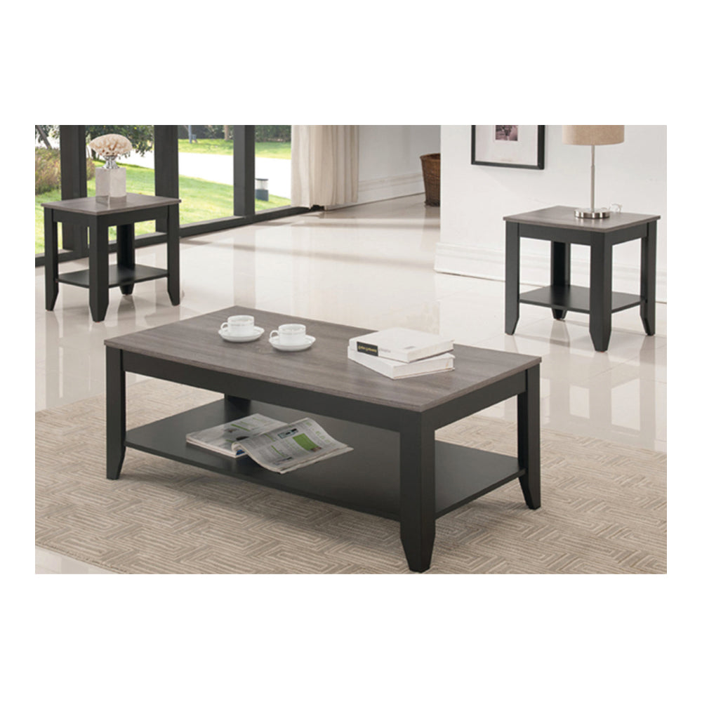 Bebelelo 3Pcs Set de table basse avec 2 tables d'extrémité, bois récupéré pour Espresso