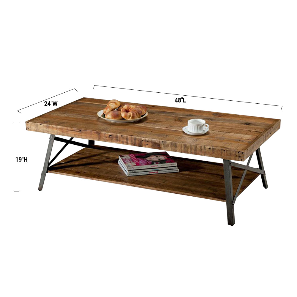 Bebelelo - Table basse 3 pièces avec 2 tables d'appoint, plateau en bois et base en métal