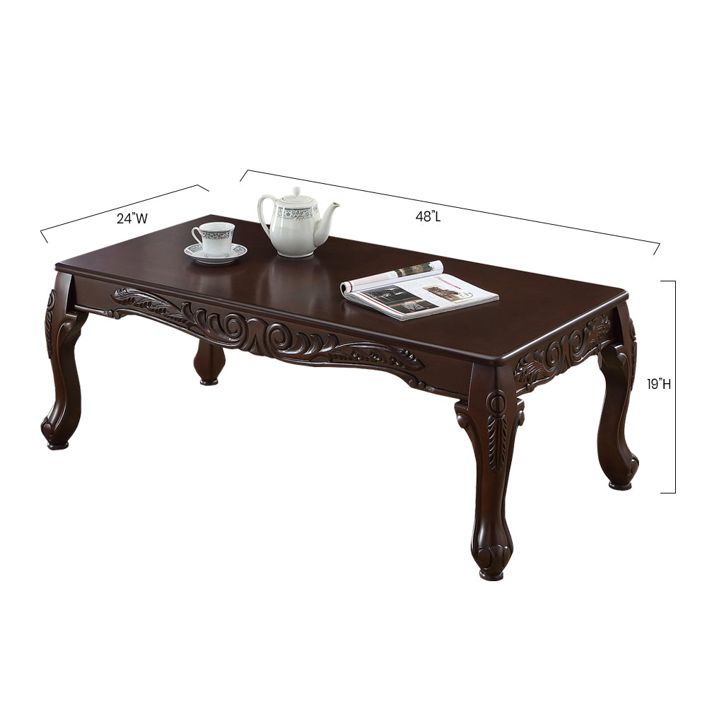 Table basse Bebelelo 3 pièces et 2 tables d'appoint, noyer et marbre brun clair