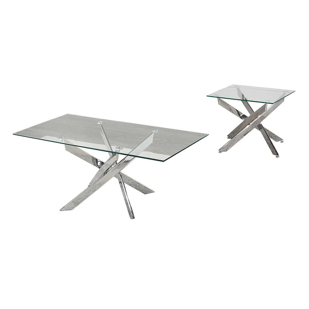 Table basse Bebelelo - Pieds en acier inoxydable et dessus de table en verre Décoration intérieure