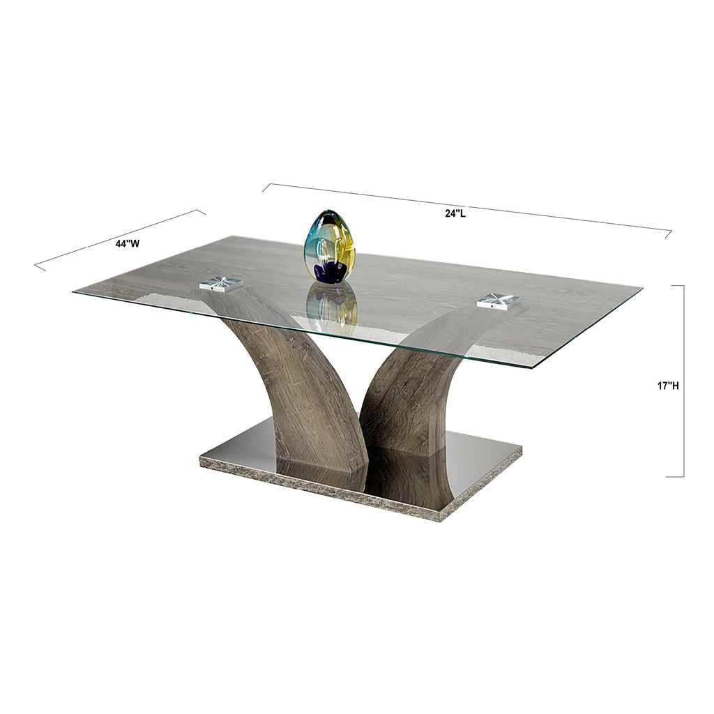 Table basse Bebelelo - Pieds en acier inoxydable et plateau en verre Décoration intérieure