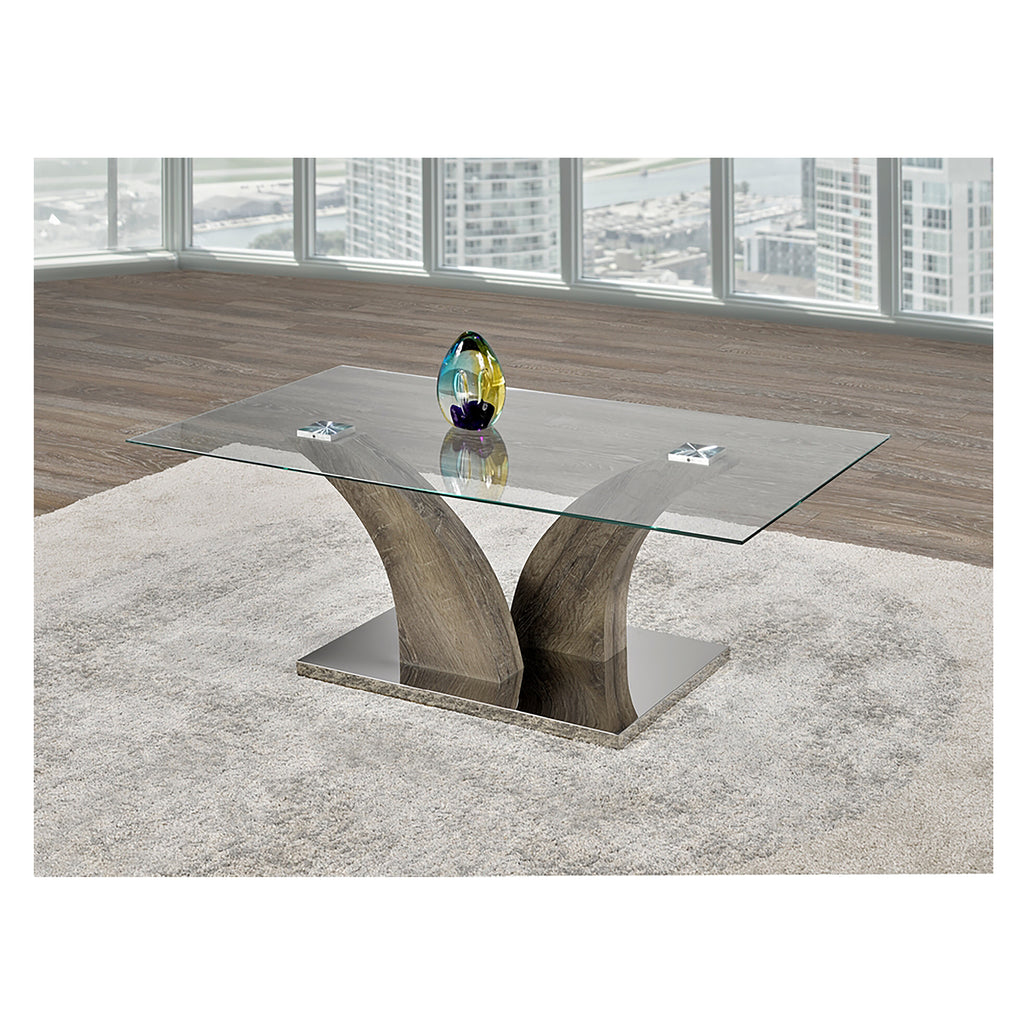 Table basse Bebelelo - Pieds en acier inoxydable et plateau en verre Décoration intérieure