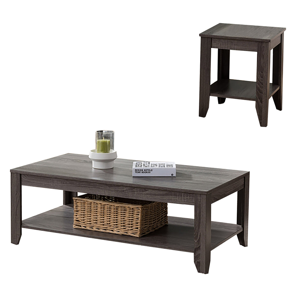 Bebelelo - Ensemble de table basse 3 pièces avec 2 tables d'appoint, bois récupéré pour la décoration intérieure