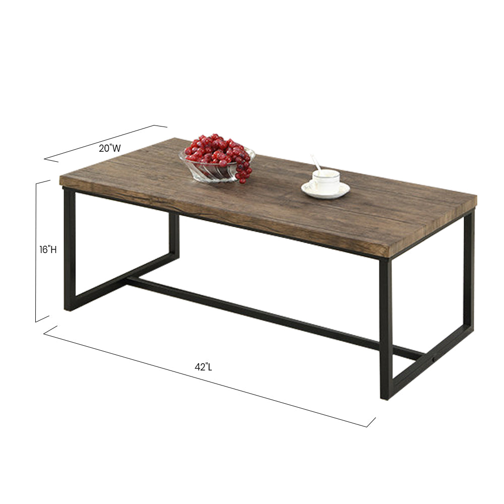 Bebelelo - Ensemble table basse 3 pièces avec table d'appoint - plateau en bois et pieds noirs