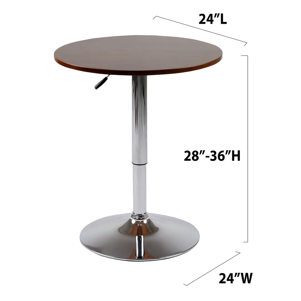Bebelelo Table Pub - Table en bois à hauteur réglable avec base chromée
